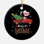 Mimi Lover | Ik hou van een Mimi-kerstboom Keramisch Ornament (Voorkant)