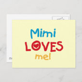 Mimi Loves Me T-shirts en geschenken Briefkaart (Voorkant / Achterkant)
