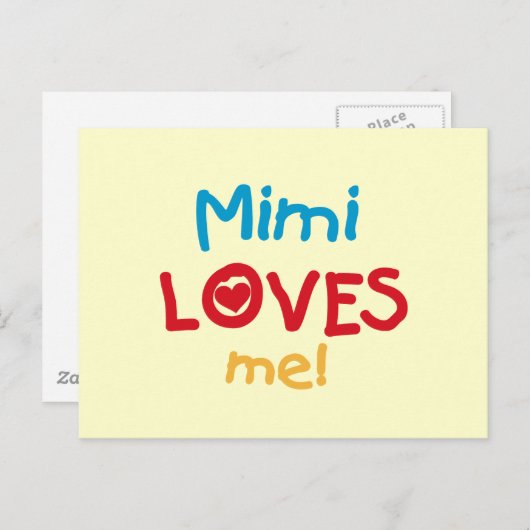 Mimi Loves Me T-shirts en geschenken Briefkaart (Voorkant / Achterkant)