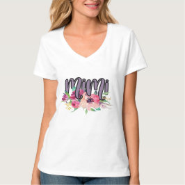 Mimi met Waterverf Flowers T-shirt