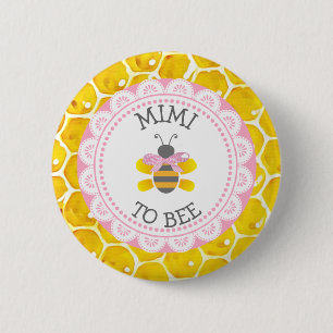 Mimi naar Bee Baby shower Button