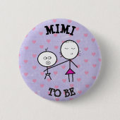 Mimi om Baby shower Paarse Button te zijn (Voorkant)