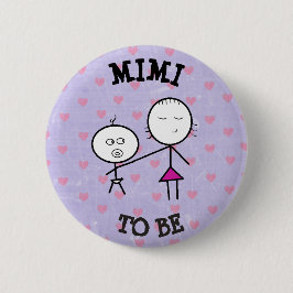 Mimi om Baby shower Paarse Button te zijn