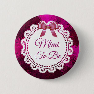Mimi om de knoop van het Baby shower van de Magent Ronde Button 5,7 Cm