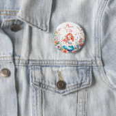Mimi om zeemeermin Baby shower Ronde Button 5,7 Cm (In situ)