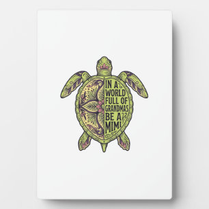 Mimi oma zeeschildpad vintage bloem shirt ontwerp fotoplaat