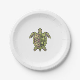 Mimi oma zeeschildpad vintage bloem shirt ontwerp papieren bordje