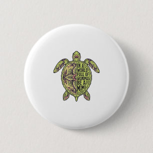 Mimi oma zeeschildpad vintage bloem shirt ontwerp ronde button 5,7 cm