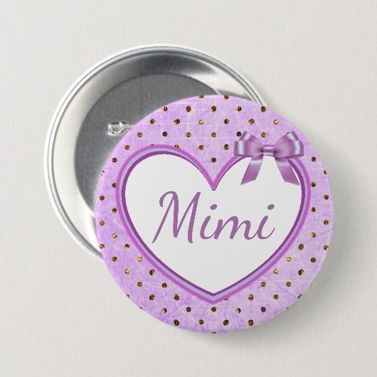 Mimi Paarse Baby shower Button (Voorkant /achterkant)