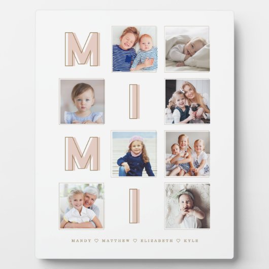 MIMI Pink Letters Grandma Photo Collage Keepslag Fotoplaat (Voorkant)