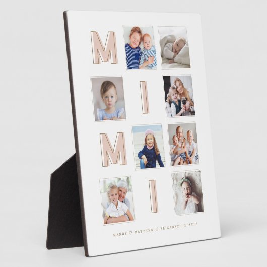MIMI Pink Letters Grandma Photo Collage Keepslag Fotoplaat (Zijkant)