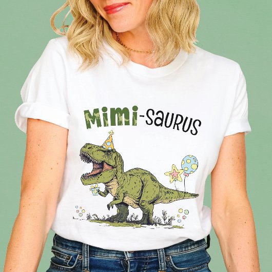 Mimi-saurus Dinosaur Thema Leuk Kinderverjaardagsf T-shirt