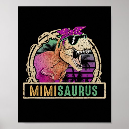 Mimi Saurus Mimisaurus T Rex Dinosaur Family Match Poster (Voorkant)
