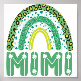 Mimi St Patricks Day Irish Grandmoeder Rainbow Poster
