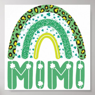 Mimi St Patricks Day Irish Grandmoeder Rainbow Poster