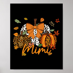 Mimi Thanksgiving Leopard Pompoen Coquette Boog Ma Poster