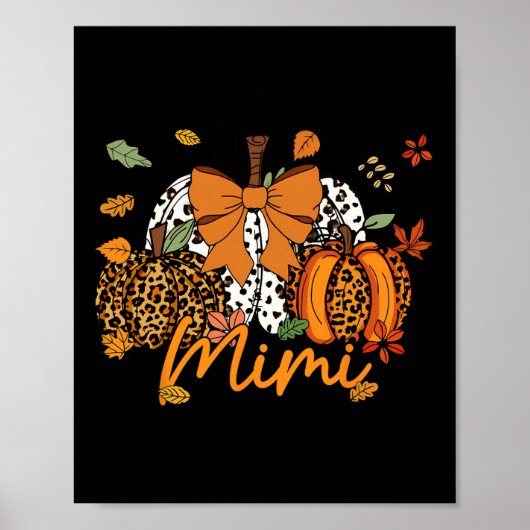 Mimi Thanksgiving Leopard Pompoen Coquette Boog Ma Poster (Voorkant)