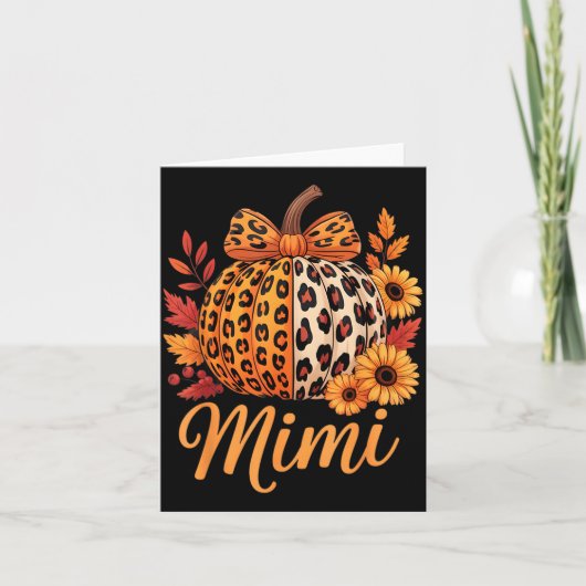 Mimi Thanksgiving Leopard Pumpkin Sunflower Coquet Kaart (Voorkant)