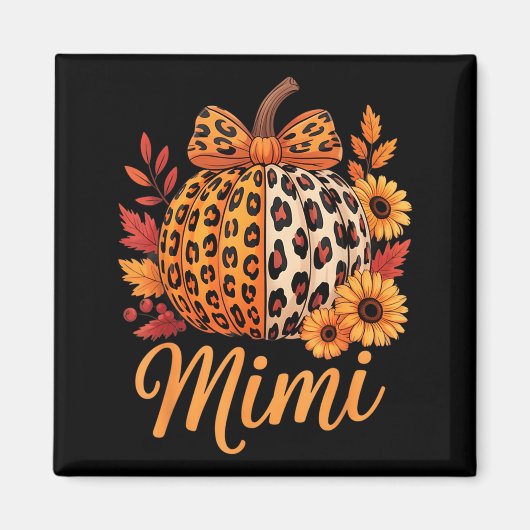 Mimi Thanksgiving Leopard Pumpkin Sunflower Coquet Magneet (Voorkant)