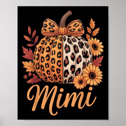 Mimi Thanksgiving Leopard Pumpkin Sunflower Coquet Poster (Voorkant)