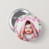 Mimi to be | Floral Baby shower Ronde Button 5,7 Cm (Voorkant /achterkant)
