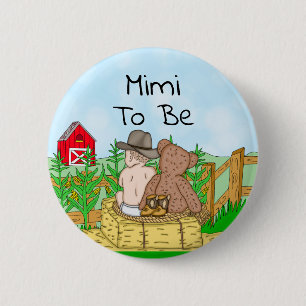 Mimi to Boy's Baby shower Ronde Button 5,7 Cm
