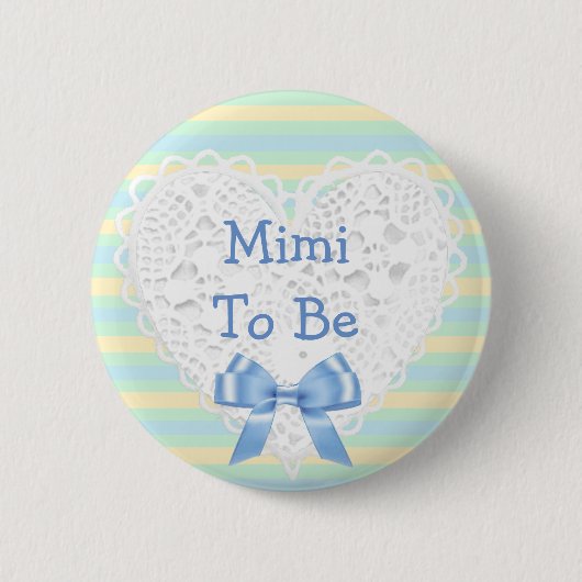Mimi tot blauw en Oranje Baby shower Button (Voorkant)
