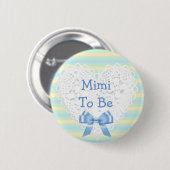 Mimi tot blauw en Oranje Baby shower Button (Voorkant /achterkant)