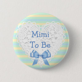 Mimi tot blauw en Oranje Baby shower Button
