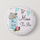 Mimi tot Blue Mason Jar Rustic Button (Voorkant)