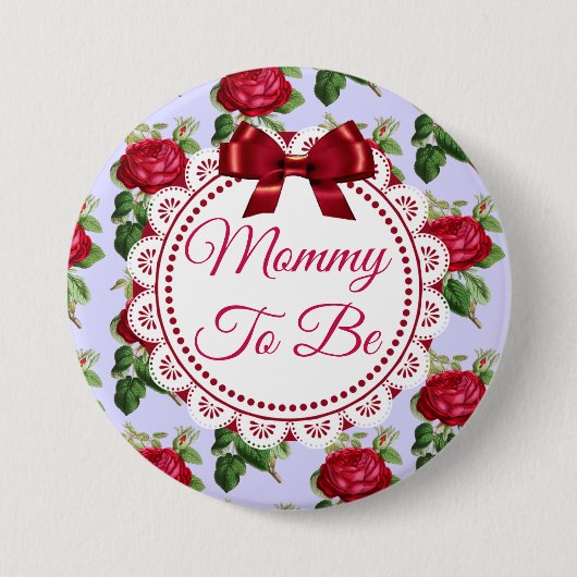 Mimi tot Floral Burgundy Rozen Button (Voorkant)