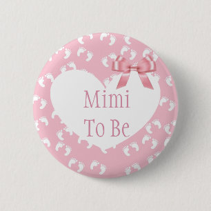 Mimi tot roze Baby shower Button