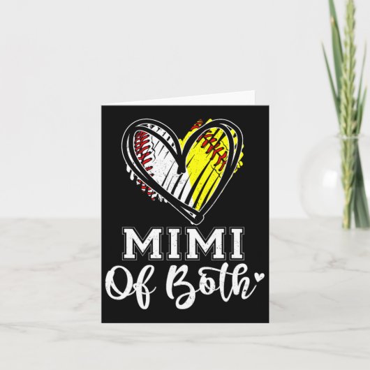 Mimi van beide honkbal softbal oma Moederdag Kaart (Voorkant)