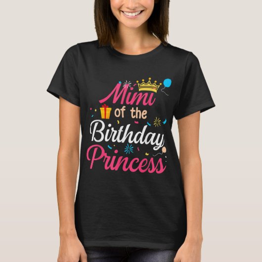 Mimi van de Birthday Prinses Cute Mama T-shirt (Voorkant)