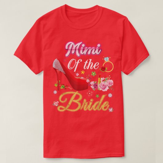 Mimi van de Bride Happy Wedding Flower Pink Shoe T-shirt (Design voorkant)