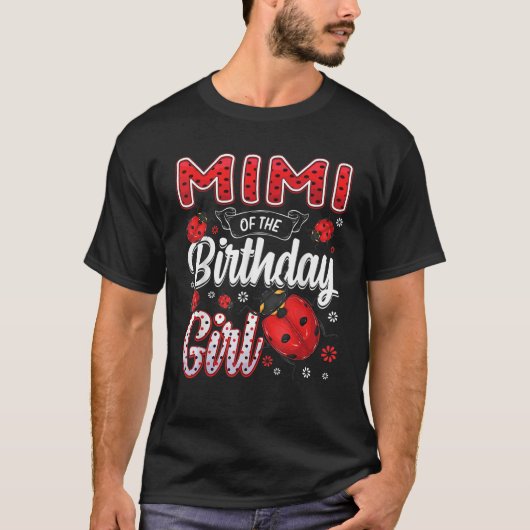 Mimi van de geboorte-meisje-familie Ladybug Birthd T-shirt (Voorkant)
