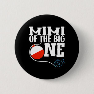 Mimi van de grote één vissen jongen eerste verjaar ronde button 5,7 cm