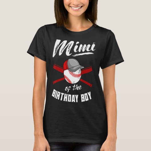 Mimi van de honkbalwedstrijd van de Birthday Boy T-shirt (Voorkant)