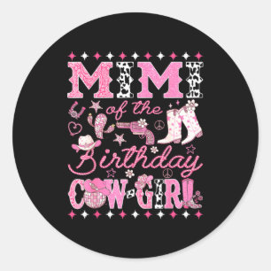 Mimi van de verjaardag Cow-girl Nk Rodeo Western D Ronde Sticker