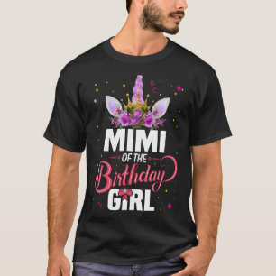 Mimi van de verjaardag meisje prinses bijpassende t-shirt