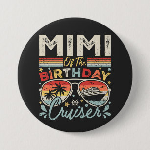 Mimi van de verjaardagscruiser vakantieronde ronde button 7,6 cm