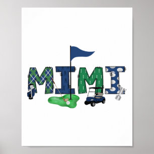 Mimi van de verjaardagsjongen Hole In One Golf Spo Poster