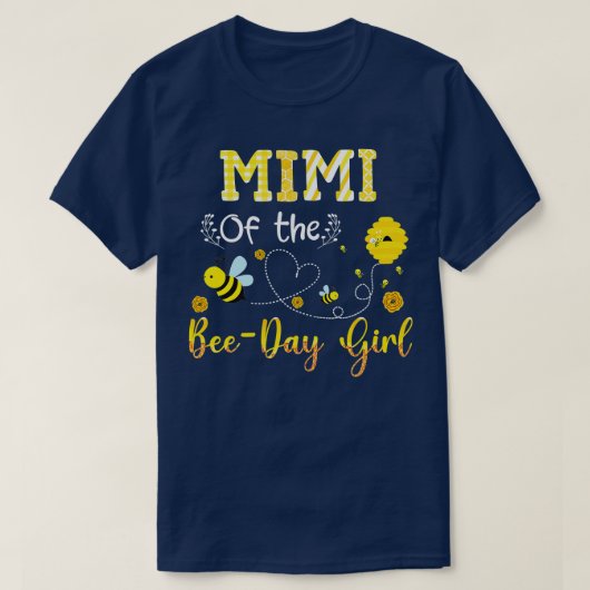 Mimi van het meisje van de bijendag t-shirt (Design voorkant)