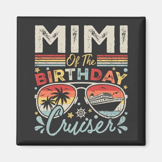 Mimi van het verjaardagscruiser vakantieplein magneet (Voorkant)