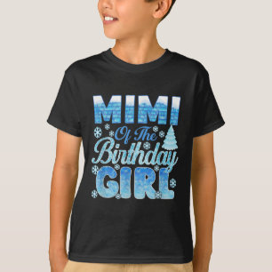 Mimi van het verjaardagsmeisje sneeuwvlokken thema t-shirt