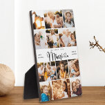 MIMI We houden van je hart, de moderne fotocollage Fotoplaat<br><div class="desc">We houden van je Mimi! Cute, modern aangepaste fotocollage plaque aan show oma hoeveel ze van haar hield. We houden van dit handgeschreven script met hartbloei, waardoor dit een hartverwarmend keepascadeau is voor een geliefde grootouder. Personaliseer met 12 favoriete afbeeldingen en uw persoonlijke boodschap en namen. Verkrijgbaar in veel andere...</div>