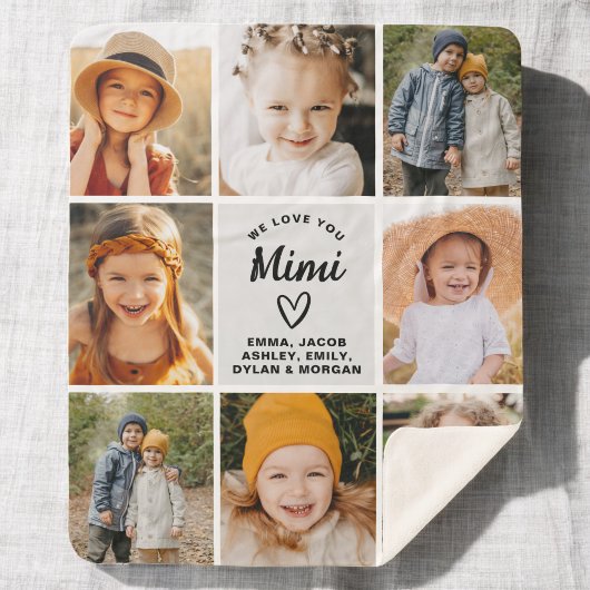 Mimi We houden van je hart Moderne fotocollage Sherpa Deken