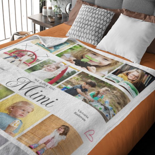 Mimi We Love You Gepersonaliseerde Harten Fleece Deken