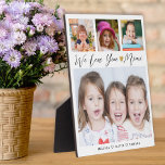 Mimi We Love You Grandkids Namen 4 Fotocollage Fotoplaat<br><div class="desc">Mimi We houden van je | Grootkinderen 4 Foto Collage Plaque — Maak uw eigen lijst van 4 afbeelding aan uw wensen aan te passen met vier favoriete foto's en namen van kleinkinderen. Maakt een schat cadeau voor grootmoeder voor verjaardag,  moederdag,  grootouders en andere speciale dagen.</div>