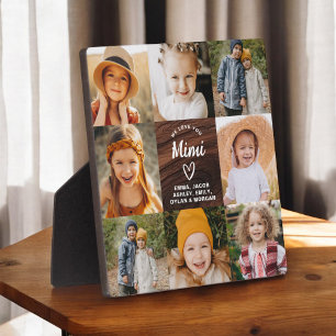 Mimi We Love You Hearts Hout Fotocollage Fotoplaat